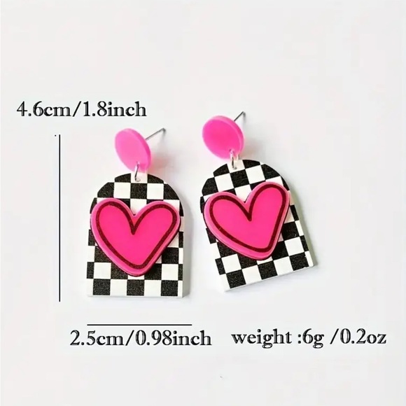 Red Heart Valentine Earrings - Picture 4 of 4